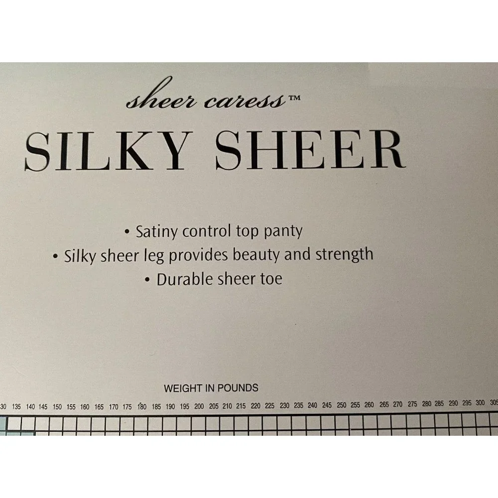 JcPenney Lot of 2 Sheer Caress Silky Sheer Long‎ Charcoal 86 New Control Top Vtg